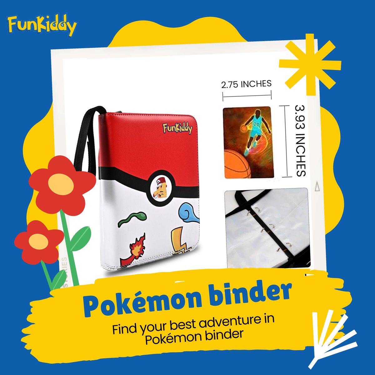 funkiddyfunkid's tweet photo. aim to catch ’em all in this Pokémon binder. Poké Ball-shaped rings and a red &amp; white design make this binder the perfect place to store your cards, notebooks and more. 
SHOP NOW!
https://t.co/u1WXpdHaRH
------------
#pokemonbinder #funkiddy #kidplay #funkids #funkids https://t.co/CPLSTn8kbZ