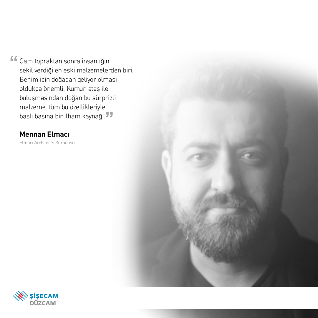sisecamduzcam's tweet photo. Camın insanlığın şekil verdiği en eski malzemelerden biri olduğunu söyleyen Elmacı Architects Kurucusu Mennan Elmacı, cam hakkındaki düşüncelerini bu sözlerle ifade ediyor. @mnnnelmaci

#ŞişecamDüzcam #CamaDair https://t.co/xTS31obJ17
