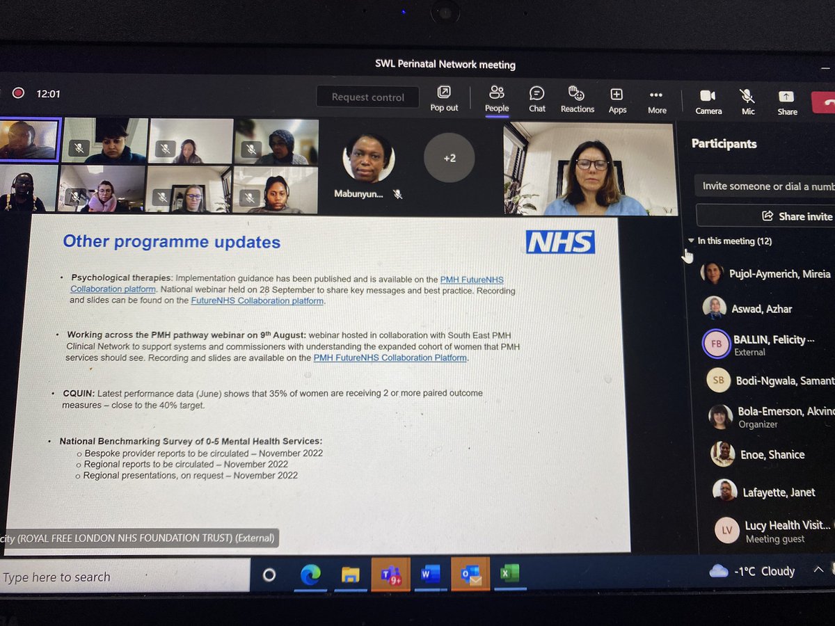 Mireia Pujol (@mireiapujol4) on Twitter photo Perinatal South West Network is on now . The last one of this year and great to hear about national updates and local developments.<a href="/MireiaPujol4/">Mireia Pujol</a> <a href="/BolaEmerson/">Aki Bola-Emerson</a> <a href="/SWLSTGperinatal/">Perinatal Mental Health /SWLSTG💙</a> <a href="/KingstonMVP/">Kingston MVP</a> Perinatal South West Network is on now . The last one of this year and great to hear about national updates and local developments.<a href="/MireiaPujol4/">Mireia Pujol</a> <a href="/BolaEmerson/">Aki Bola-Emerson</a> <a href="/SWLSTGperinatal/">Perinatal Mental Health /SWLSTG💙</a> <a href="/KingstonMVP/">Kingston MVP</a>