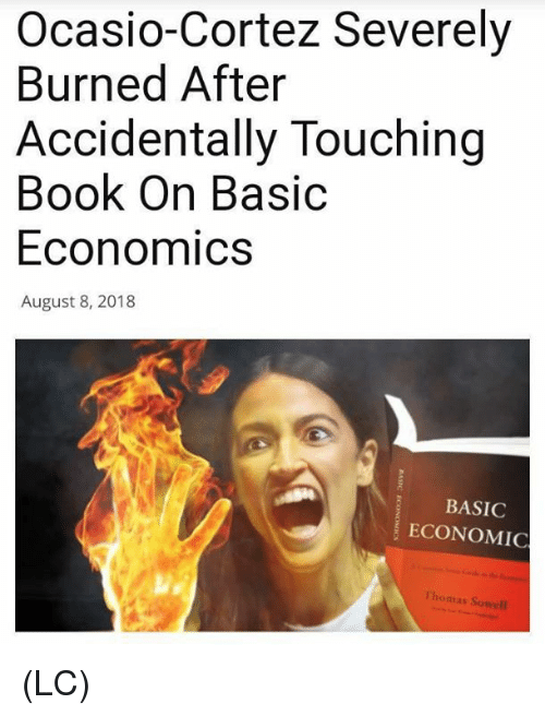 Mybeezness's tweet photo. Basic Economics is to AOC what crosses are to vampires... For real... https://t.co/Fhg0o7Mz1q