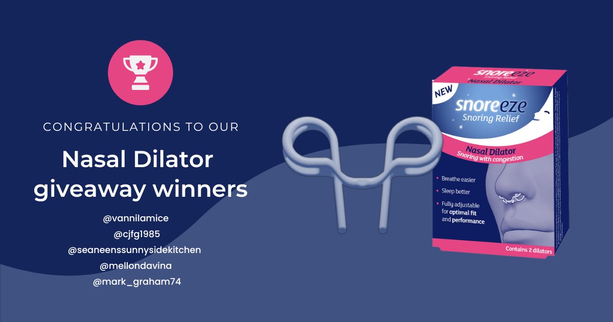 Congratulations to our Nasal Dilator giveaway winners. If you missed out, don't worry – for just £7.99 you can try a pack which contains 2 dilators. Learn more about how the Nasal Dilator reduces #snoring here: ow.ly/bYCn50LQWcf