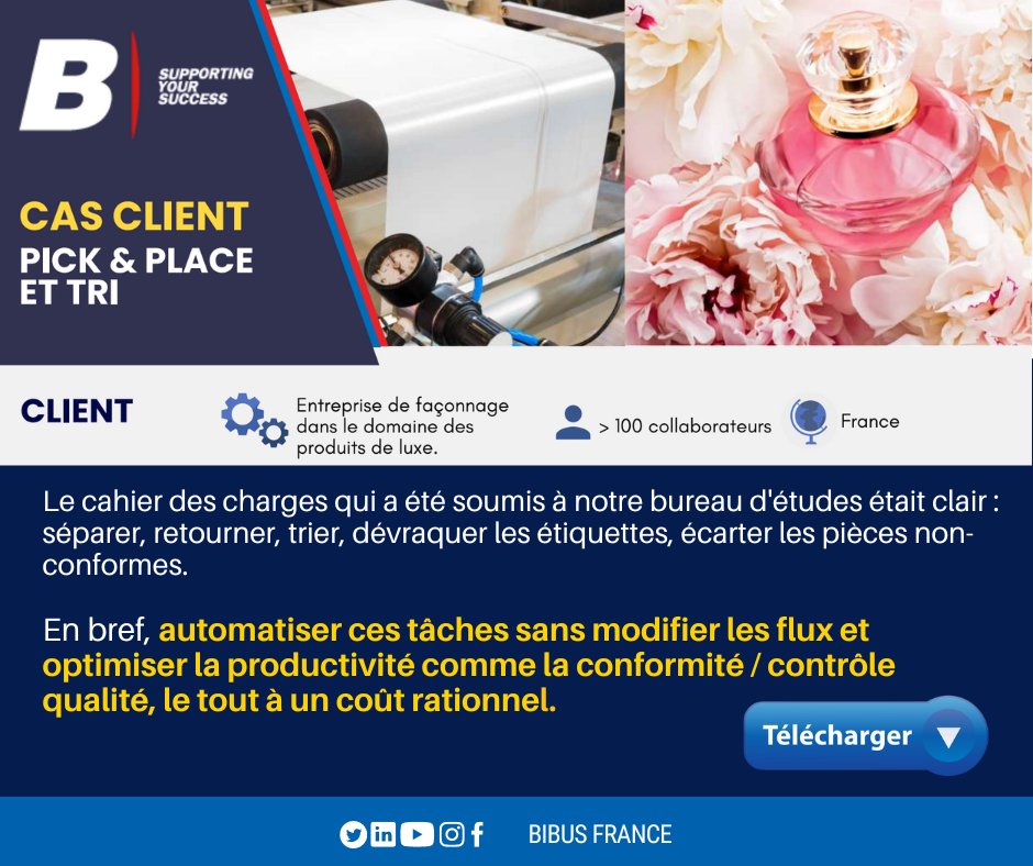 BibusFrance's tweet photo. Notre client est un fabricant d'étiquettes haut de gamme.
Le repérage et le tri entre les pièces conformes et non conformes s'opéraient à la main et à la vue.

Découvrez la solution pensée et mise en œuvre par @BibusFrance dans le cas client : https://t.co/REVOuQTdxZ https://t.co/SK8dCllo24