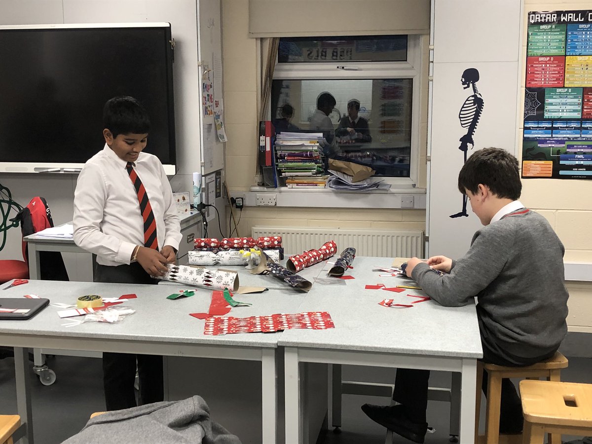 BGS_ScienceDpt's tweet photo. Science Lab turned Santa’s Workshop 🎄.  Mr Lovegrove’s Year 7/8 form were industrious doing a cracking activity during their form time. https://t.co/cwsP0WG0RN