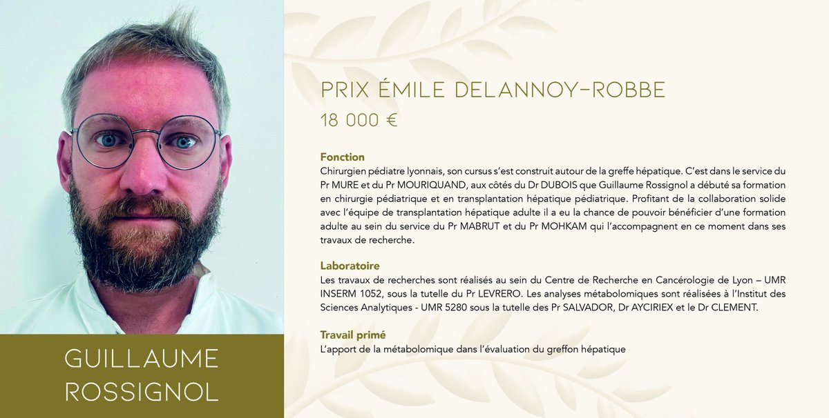 [EVENEMENT]
🏅Remise des prix aux #lauréats 2022 de l'Académie nationale de médecine

Le prix Emile Delannoy-Robbe est décerné à Guillaume Rossignol

Félicitations 👏👏