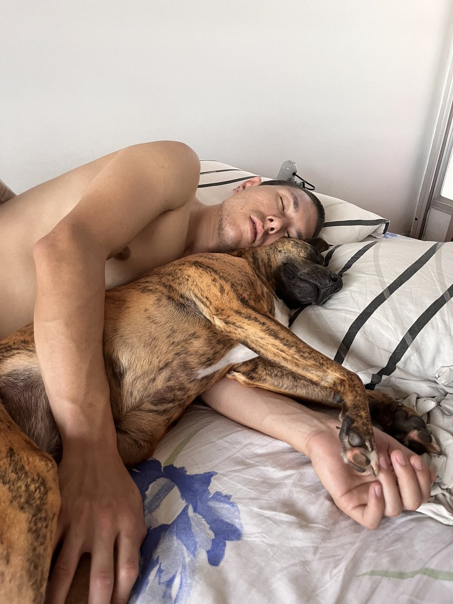priopa's tweet photo. acordei e meu namorado tava dormindo assim com o dog, não deveria ser eu???????? https://t.co/7LsY1bKAoL