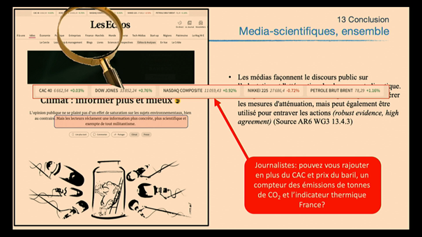 Socialfizz1's tweet image. "Est-ce que le prix du baril de pétrole compte plus que les émissions de CO2 qu'on est en train d'émettre? " super proposition de @cassouman40 aux journalistes pour informer plus et mieux, en direct de la Journée scientifique @MeteoClimat  #JS2022 
#GIEC #climat #climatechange