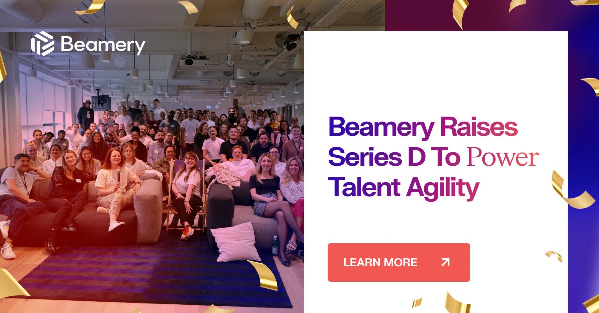 BIG NEWS! 🦄

Today is a special day at <a href="/BeameryHQ/">Beamery</a>. We’ve raised Series D funding, taking our company to a unicorn valuation.🦄

🚀 Our mission? To create access to meaningful work, skills &amp; careers for all

Read about our funding round: ter.li/w1oxc9

#hrtech #seriesd