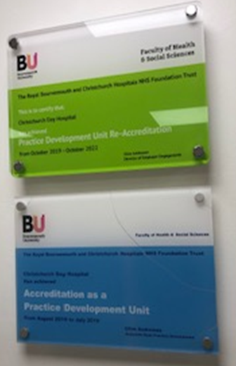 UHDDayHospital1's tweet photo. Ready for our Day Hospital PDU Re-accreditation event today. We achieved Practice Development Unit accreditation with Bournemouth University in 2016, then re-accreditation in 2019. The aware reflects our dedication to evidence based practice as a unit. https://t.co/jAUSFG83pJ