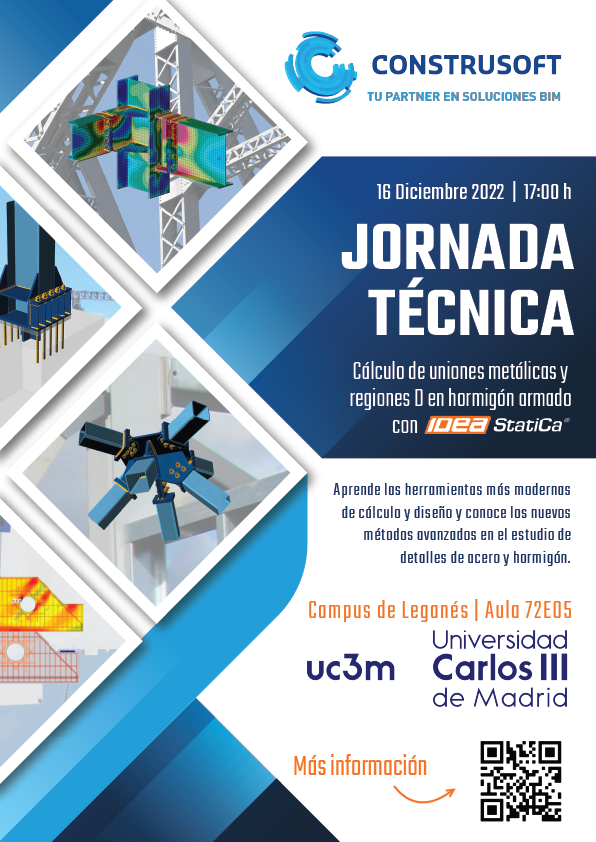 Estructur_UC3M's tweet photo. El viernes 16 de diciembre nuestro estudiantes participan en la Jornada Técnica impartida por especialistas de @Construsoft_es 
🔩 Cálculo de uniones metálicas y regiones D en hormigón armado 🔩
#uniones #metalicas #hormigon #hormigonarmado
#ideastatica https://t.co/3FXFUXb4KE