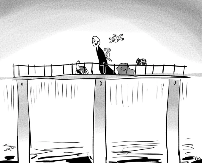 古いパソコン掃除してたら昔描いたポケモンとガスター博士の絵出てきた 