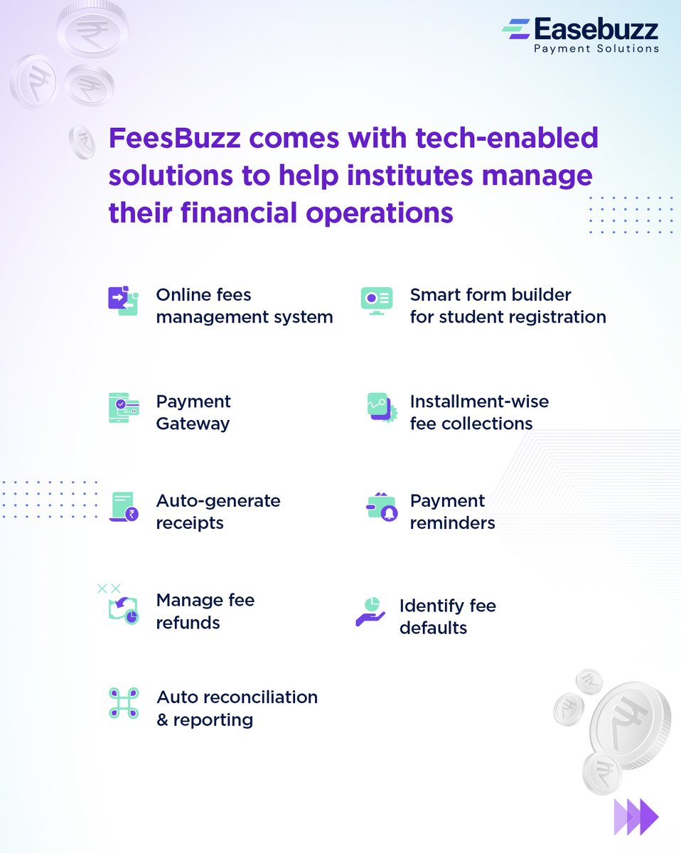 Easebuzz's tweet photo. Looking for fast & easy way to collect student fee payment for education institute?
Experience #FeesBuzz – A comprehensive payment solutions platform for managing end-to-end fee collection process along with payment reminder & automated reconciliation #PaymentsWithEase
#Easebuzz https://t.co/VLNblLoI2A