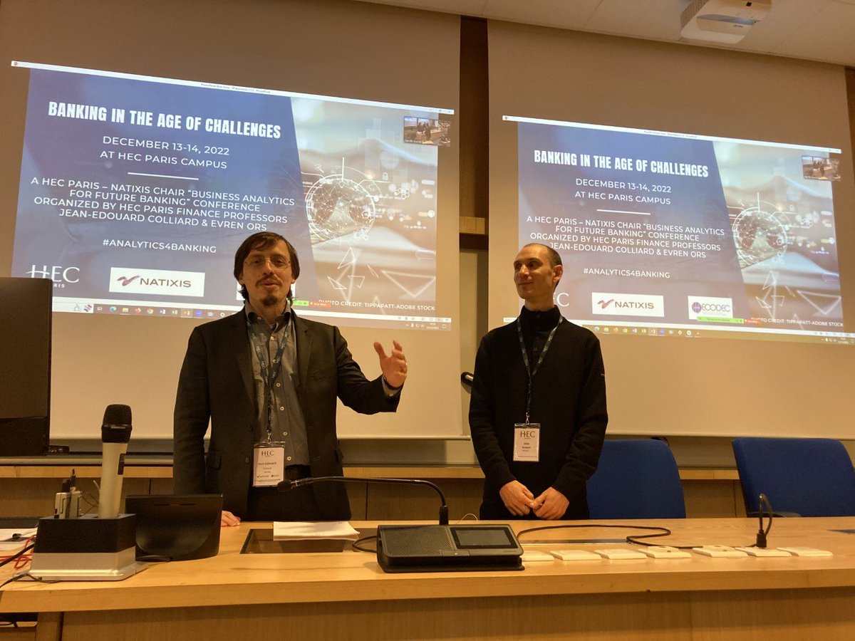 HECKnowledge's tweet photo. How can the #banking sector leverage on the opportunities brought by the digital economy and face challenges such as #climatechange?

#HECprof JE Colliard of the @HECParis-@Natixis Chair &amp; @johanhombert kick off the research discussions at the #Analytics4Banking Chair conference! https://t.co/9UxOSCPTyl