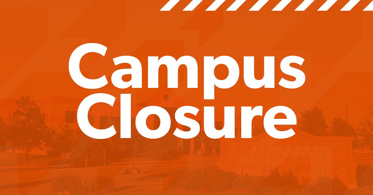 Tuesday, December 13

Due to the inclement weather Cape Breton University Campus and associated offices will be closed for the morning, Tuesday December 13.