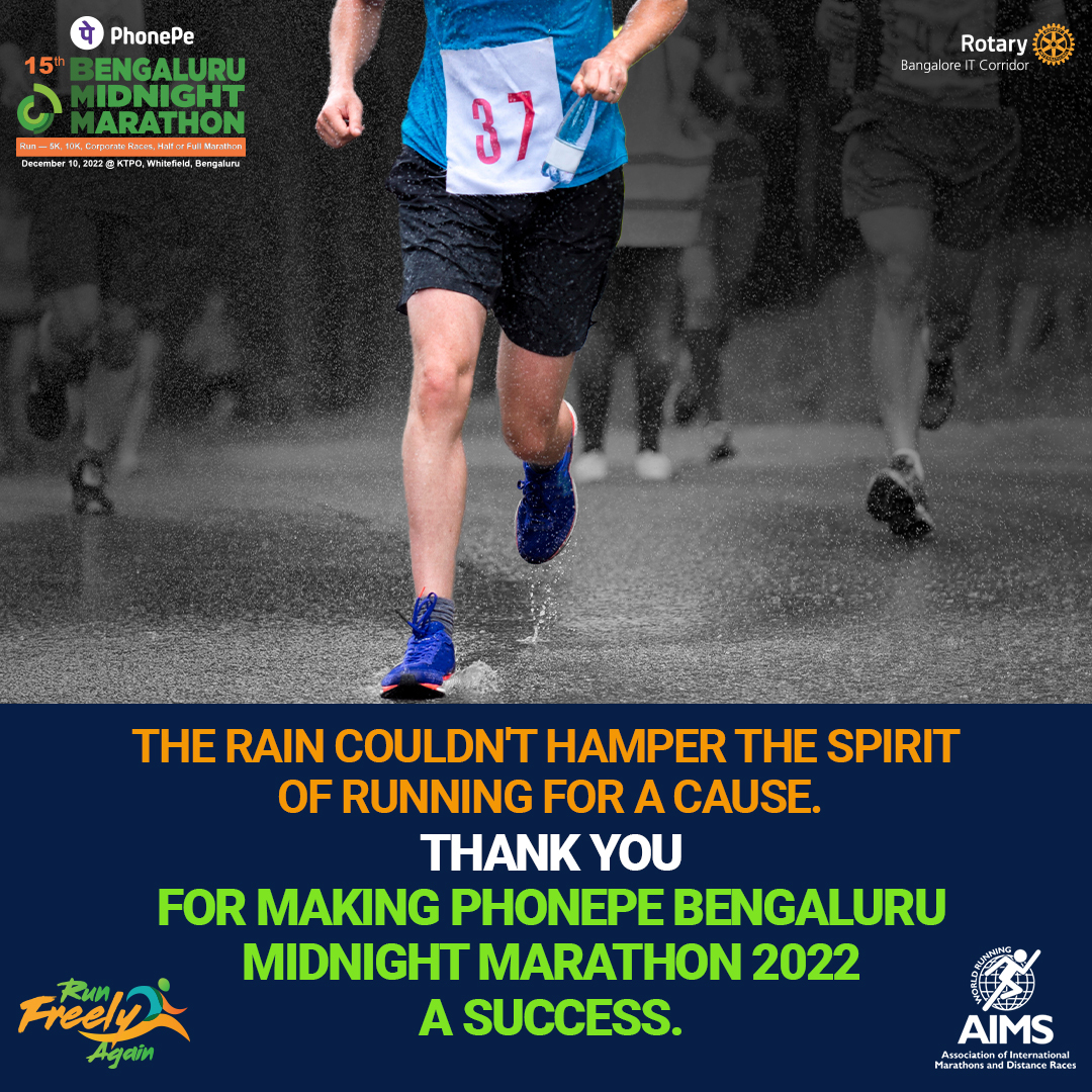 BMM_in's tweet photo. We are so thankful to all the participants who showed up despite the rain. Covid stopped us.. the cyclone did not. The runners ran through the rainy winter night. We can't wait to see you next year.
#BMM2022 #RunFreelyAgain #thankyou #RBITC #Run #NightRunning #Rain #Bengaluru https://t.co/eQZXsotmlu