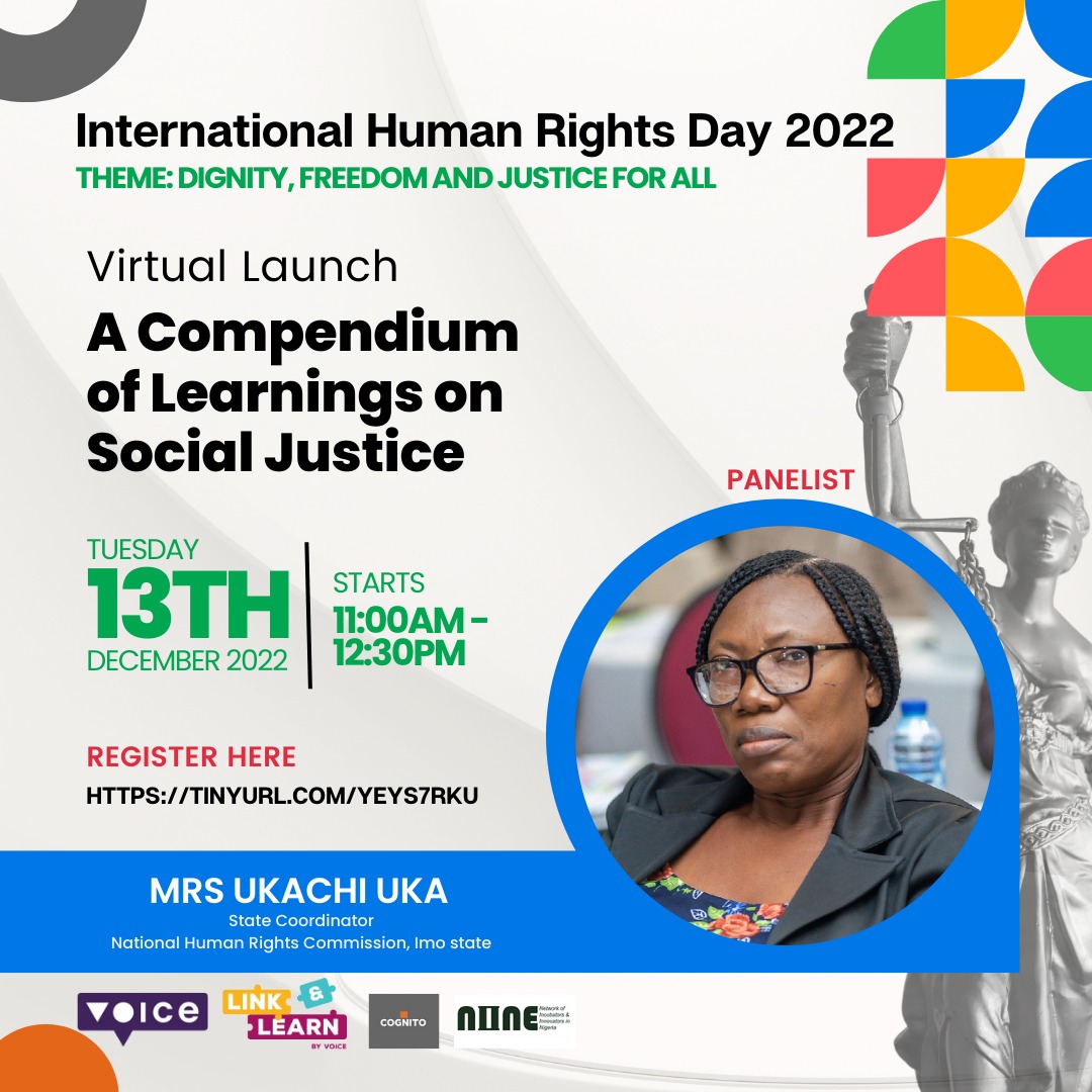 ForSocietal's tweet photo. A Compendium of Learnings on Social Justice.

Register and join us by 11am WAT to discuss how to leverage and fully utilise the document for social change: https://t.co/R3Ad0aWNxY

@CitizenCommons @WeAreCognito @voicetweetz 
#socialjusticelearning 
#HumanRightsDay2022 https://t.co/pnEvwtjbb1