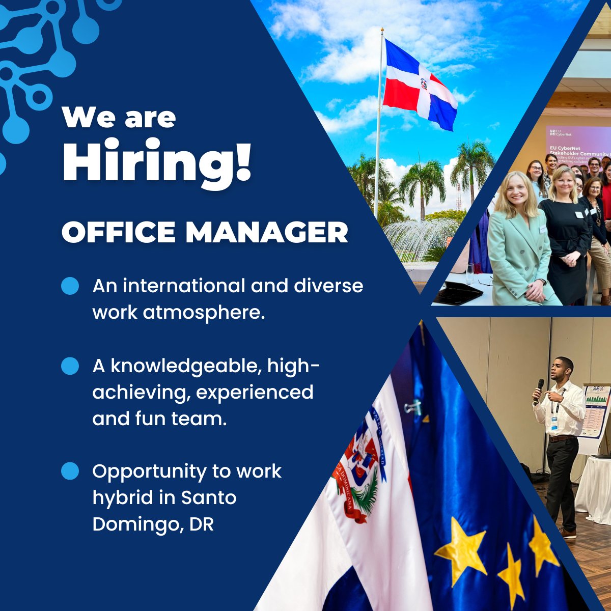 eucybernet's tweet photo. 📣❗️Attention! Here is an opportunity you do not want to miss!

🚀  We are inviting you to a ground-breaking journey as an Office Manager at @LAC4_EUCN in Santo Domingo, DR! 

See more and make sure to apply!👇
https://t.co/pAjh687BHC

#EUForeignPolicy @EU_FPI https://t.co/5m4dQxeqZw