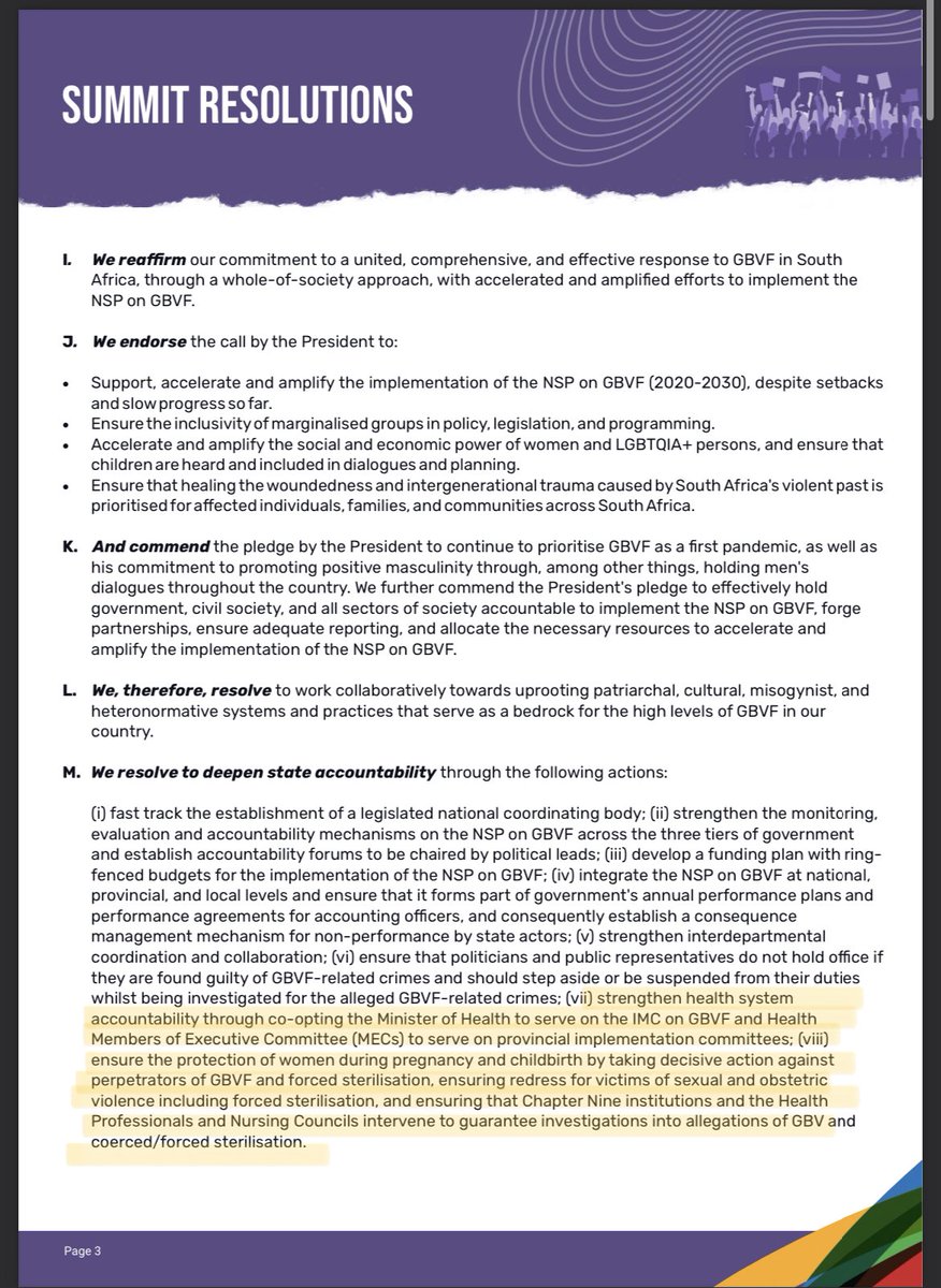 EmbraceZA's tweet image. [ANNOUNCEMENT] 🚨We’re excited to announce that obstetric violence has been recognised in the resolutions of the 2nd Presidential Summit on GBV. 

Read the resolutions here 🔗 : bit.ly/3FNK8f9

#obstetricviolenceisGBV #16Days #Movementformothers
