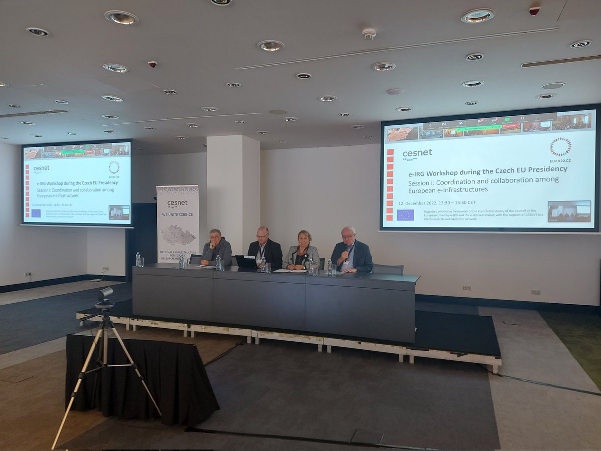eirgeu's tweet photo. A big thanks to @CESNET_cz &amp; Jan Gruntorad for hosting the first hybrid #eIRG workshop under #EU2022CZ presidency! Vice minister prof @radka_wildova opened the workshop highlighting the @EU2022_CZ focus on #ResearchInfrastructures w. #Brnodeclaration &amp; related council conclusions https://t.co/qKecwSkm4f