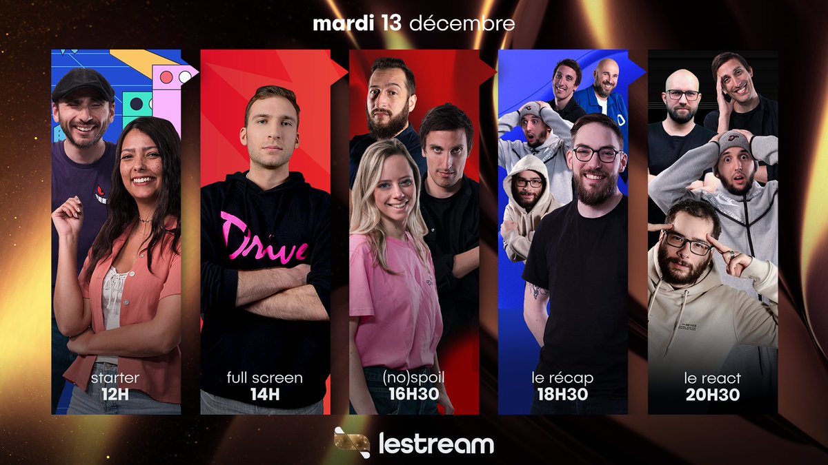 lestreamFR's tweet photo. 📌 Le programme du jour 

▶️ L’actu Pop/Culture dans #Starter
🎮 #HighOnLife dans #FullScreen
🎬 Le bilan de l'année dans #NoSpoil
🔥 L'actu des RS dans #LeRécap
📺 Votre émission #LeReact

👉 https://t.co/colhFrVlF9 https://t.co/6kdLbI0hBG