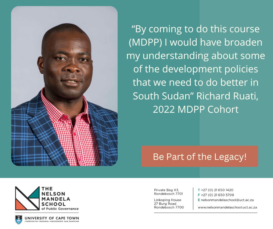 MandelaUCT's tweet photo. You too can gain the same skills as Richard through the programme. Apply for the 2023 MDPP cohort here: https://t.co/7IXQXnrlxa
#MDPP #leadership https://t.co/PQrvsv2rhH