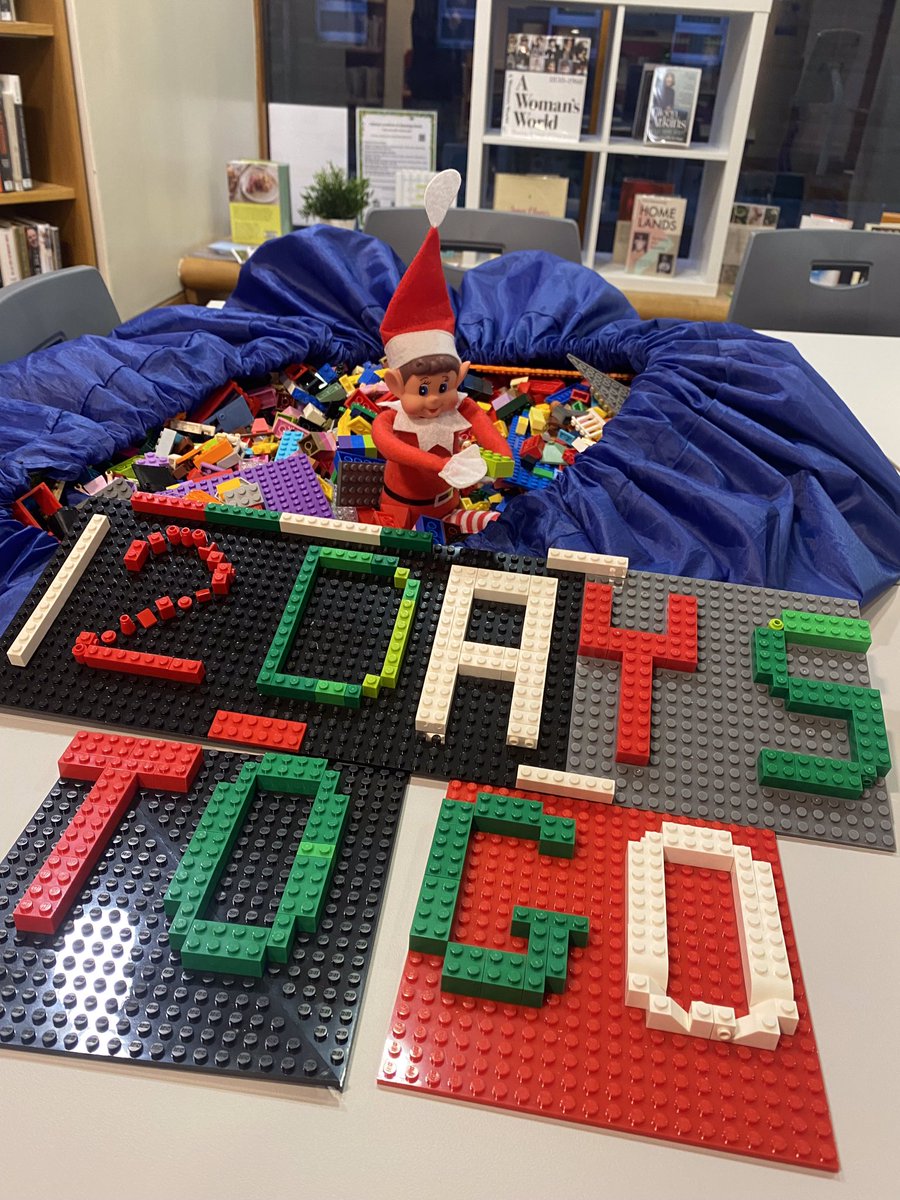 InverclydeLibs's tweet photo. Our elf has managed to find his way into our big bag of Lego at Port Glasgow Library and create his own countdown to Christmas ๐
๐ป๐ Only 12 days to go! ๐
#CountdownToChristmasWithInverclydeLibraries
#LibraryElves https://t.co/RsMRzV26RF