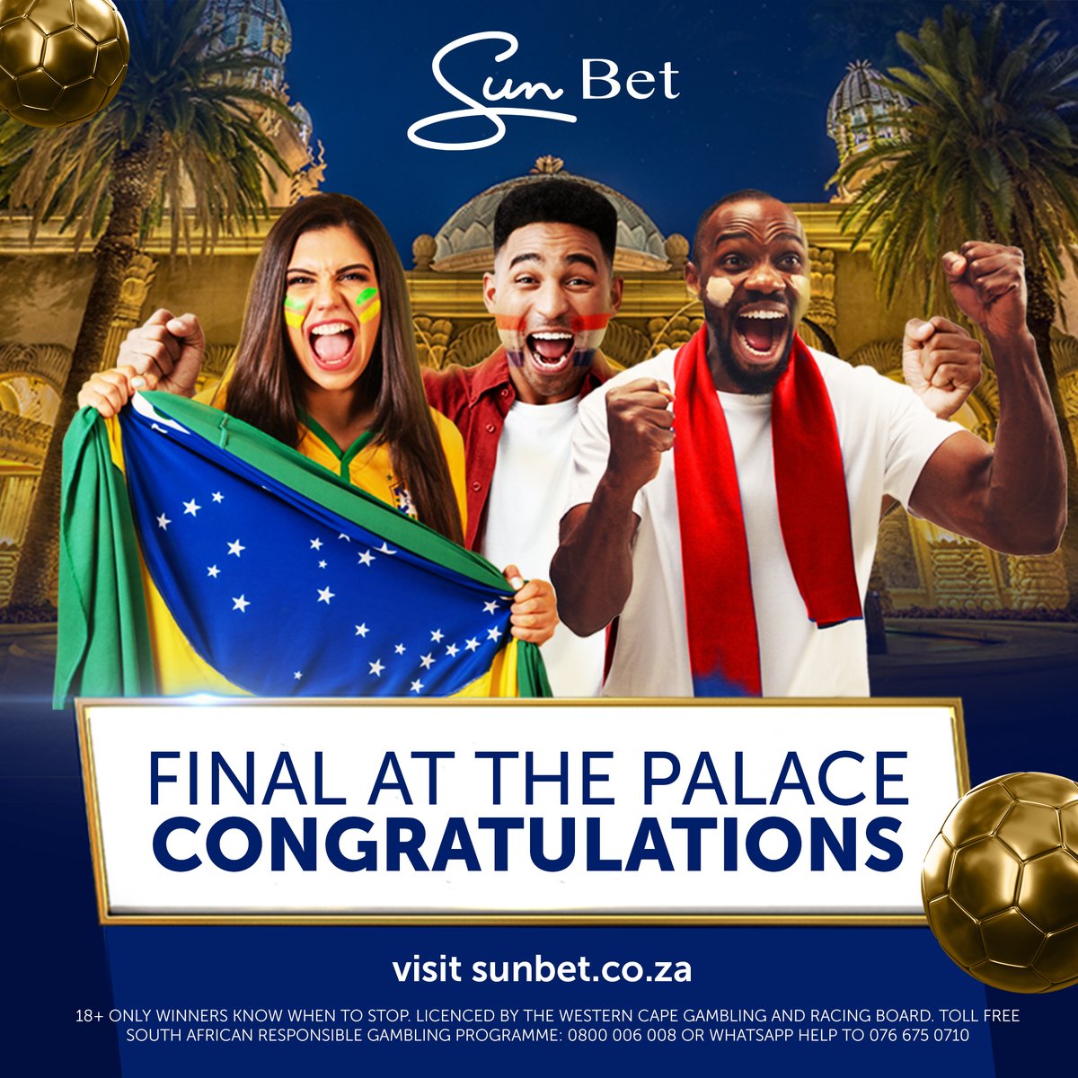 Sunbet (@sunbetsa) on Twitter photo A 𝐌𝐀𝐒𝐒𝐈𝐕𝐄 congratulations to our lucky winner, Mr. Jonathan Shabangu on winning a VIP experience to watch the Soccer World Cup final at The Palace at <a href="/SunCityResortSA/">Sun City Resort</a>.
We hope you and your 3 friends have an unforgettable time with SunBet and <a href="/MillionThrills/">Sun International</a>. #Qatar22 A 𝐌𝐀𝐒𝐒𝐈𝐕𝐄 congratulations to our lucky winner, Mr. Jonathan Shabangu on winning a VIP experience to watch the Soccer World Cup final at The Palace at <a href="/SunCityResortSA/">Sun City Resort</a>.
We hope you and your 3 friends have an unforgettable time with SunBet and <a href="/MillionThrills/">Sun International</a>. #Qatar22