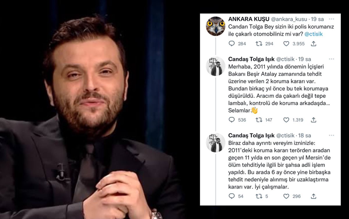KAFA Dergisi ve KAFA Radyo’nun sahibi gazeteci Candaş Tolga Işık’ın 11 yıldır koruma ve tepe lambalı araçla gezdiği ortaya çıktı.