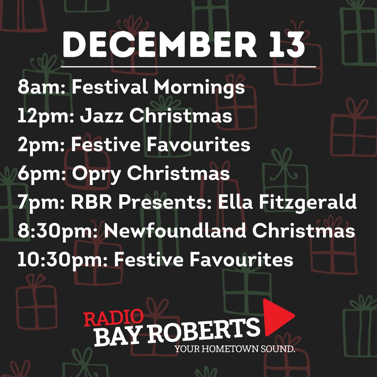 Coming up today on #RadioBayRoberts! 🎶🎄

🔊 Listen here: radiobayroberts.com

<a href="/DelaneysRant/">Ron Delaney</a>