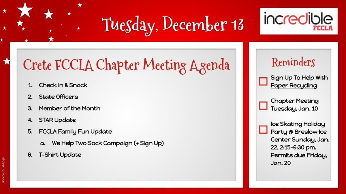 Happy Tuesday! We have a chapter meeting today!