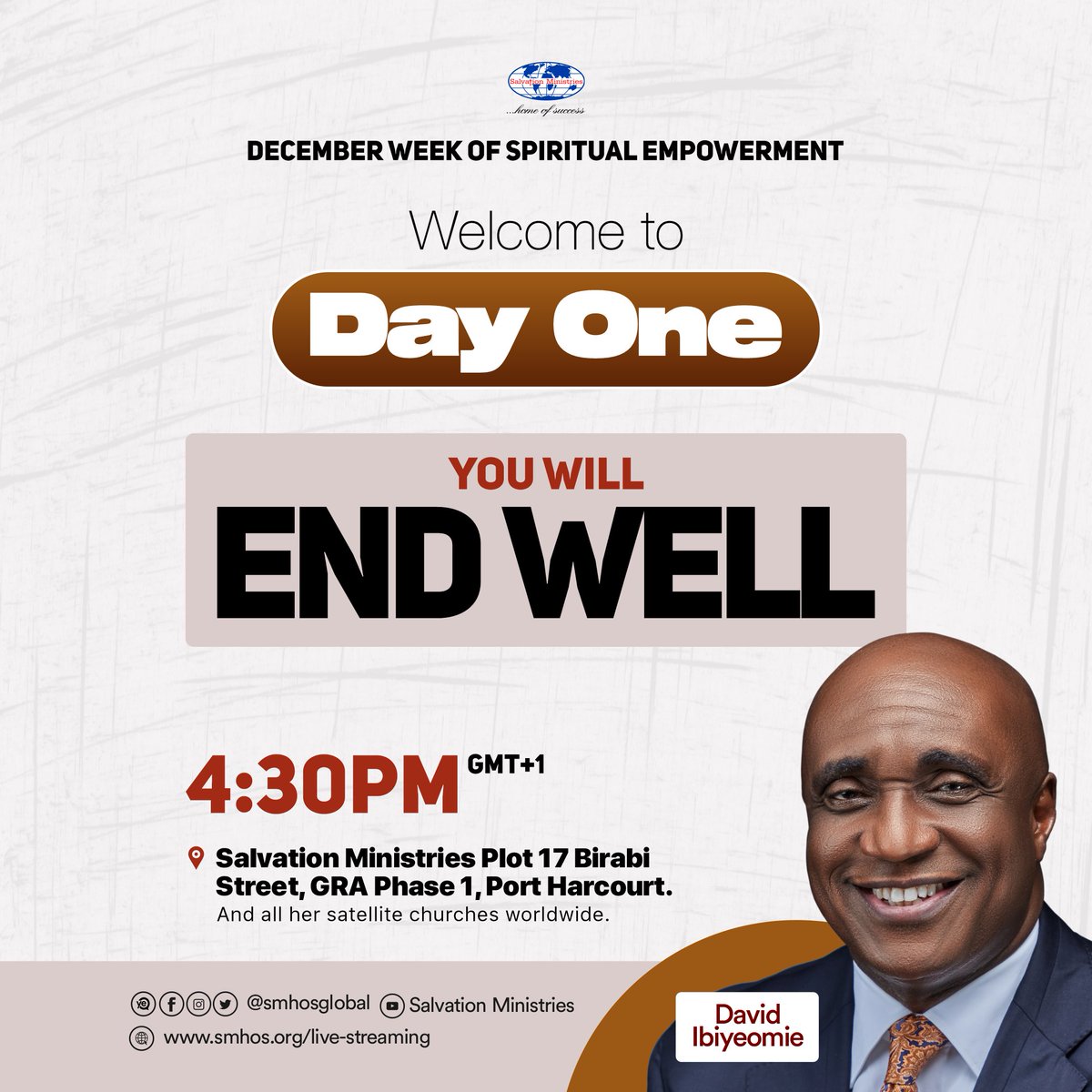 smhosglobal's tweet photo. Welcome to the December Week of Spiritual Empowerment 2022: Day 1. This is the last edition for the year, and God will make it memorable for you in Jesus’ name. #SalvationMinistries #DavidIbiyeomie https://t.co/9Z7IP8rmsW