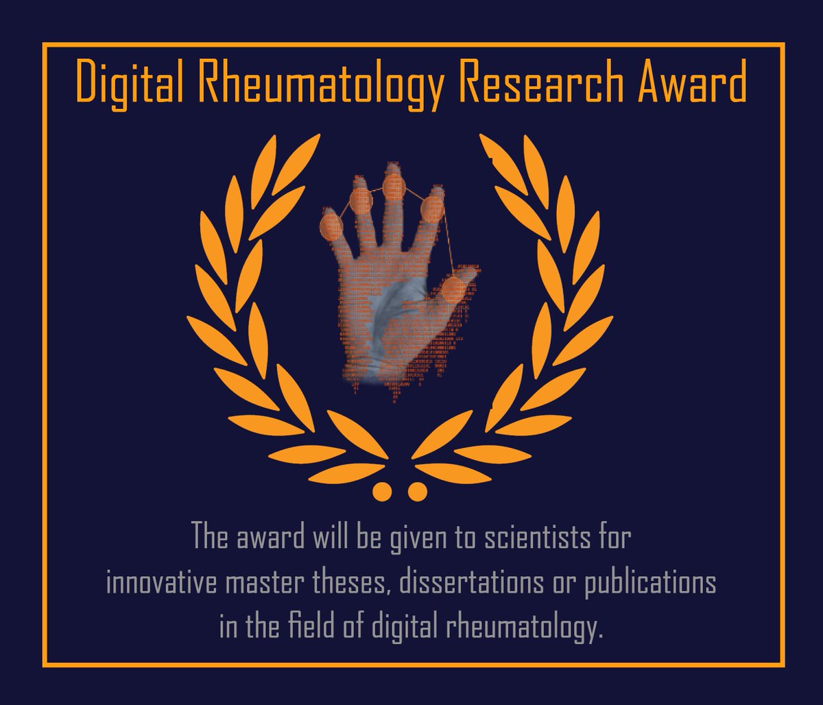 Apply now for the "Digital Rheumatology Research Award"!
Please find further information on how to apply here:
lnkd.in/eG8em44b
#RheumaAward #DigitalRheumatology