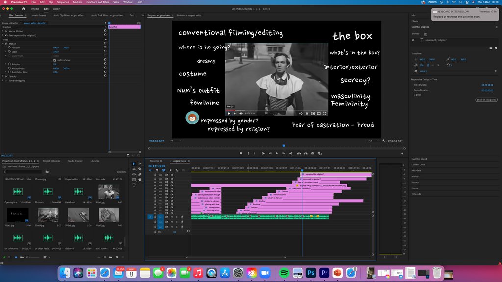 LikeMariaEdu's tweet photo. On the desktop today: 5 Frames from Un Chien Andalou. Been on the desktop for weeks actually... #sloweditor #surrealism #experimentalfilm #5frames #contentcreation https://t.co/f096IvGzYU