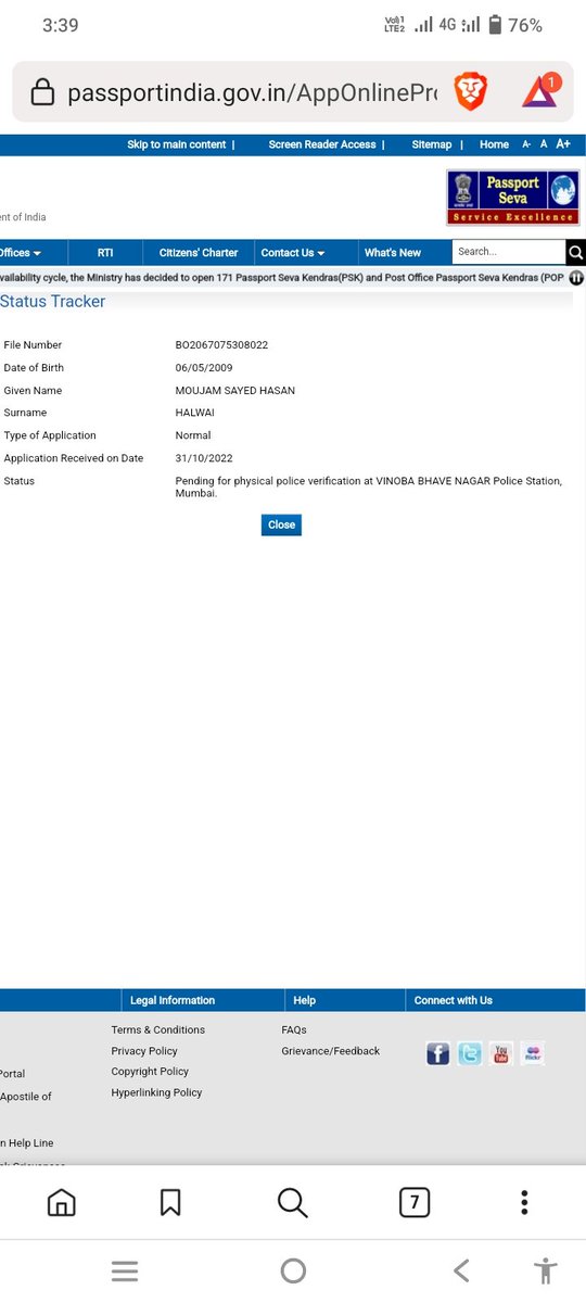 imzainibrahim's tweet photo. @passportsevamea @rpomumbai @MumbaiPolice  It has been more than 15 days since my brother's police verification is done and send at SP office but the process is stuck after that.we need it urgently.please help
File no-BO2067075308022 https://t.co/ETyA4JZqnI