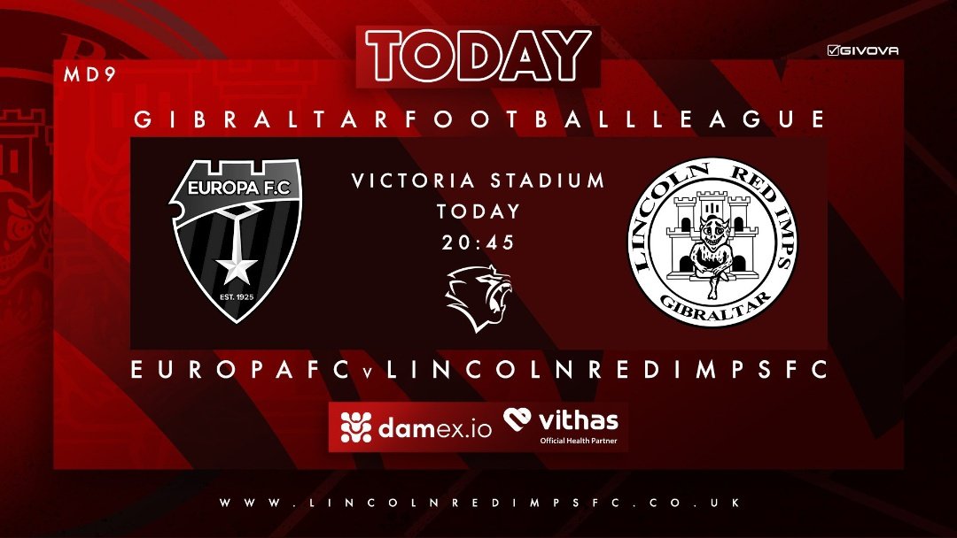 LincolnRI_es's tweet photo. 🔴⚫ DÍA DE PARTIDO 🔴⚫
🏆 Gibraltar Football League
🆚 @EuropaFC
🏟️ Victoria Stadium
⌚ 20:45 CET
📺 GibraltarFA TV
📲 #EURLRI #Fightforthetop https://t.co/CqGVDsqKX7