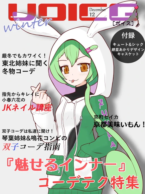 これは表紙モデルのずんだもん 