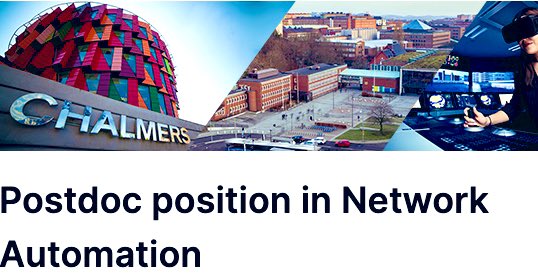 Optical Networks Unit (@chalmersopnet) on Twitter photo We are hiring!
Looking for a brilliant and motivated PostDoc working in Network Automation. <a href="/ChalmersFORCE/">Fibre Optic Communications Research Centre</a> <a href="/ChalmersICT/">Chalmers ICT</a>
Apply here: chalmers.se/en/about-chalm… We are hiring!
Looking for a brilliant and motivated PostDoc working in Network Automation. <a href="/ChalmersFORCE/">Fibre Optic Communications Research Centre</a> <a href="/ChalmersICT/">Chalmers ICT</a>
Apply here: chalmers.se/en/about-chalm…