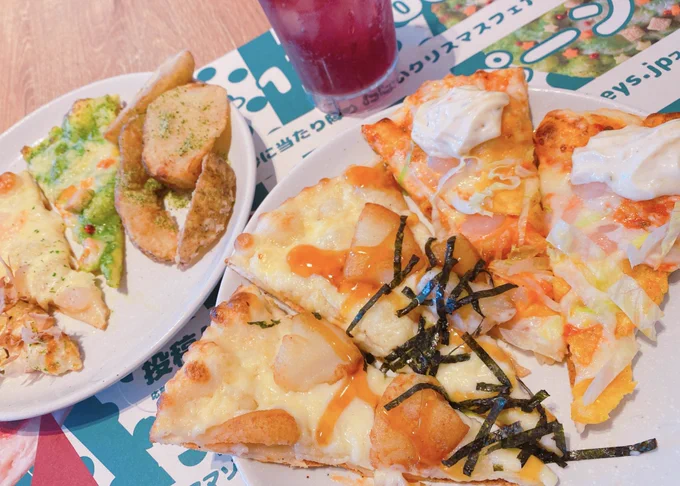 ヌン活だとチーズとポテトが足りないんだよな…レモンクリームピザが最高でした🍋🍕 