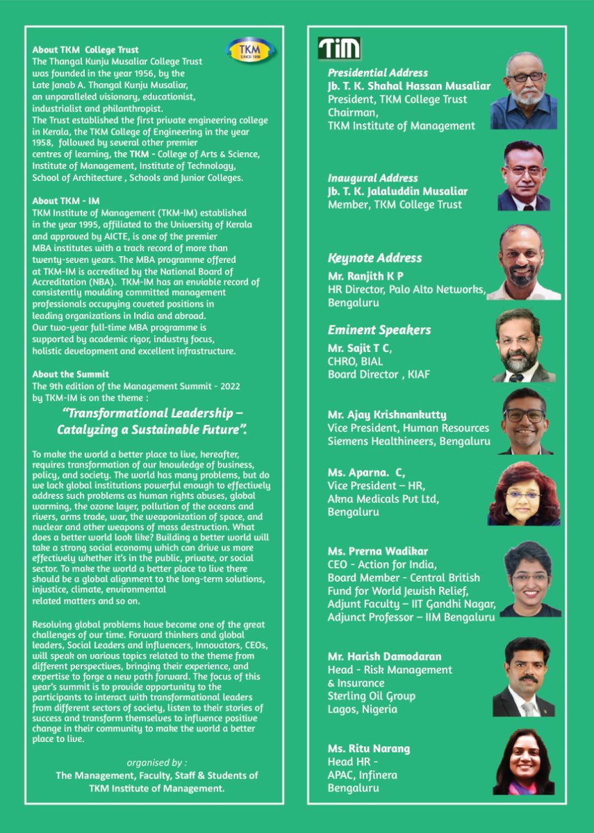 tkmimtweets's tweet photo. The 9th Global Management Submit is being organized by TKM Institute of Management on the 20th of December 2022.

#globalmanagementsummit #globalmanagement #information #tkmkollam #mba #managementinstitute #tim #tkminstituteofmanagement https://t.co/IoCyyEFQwG