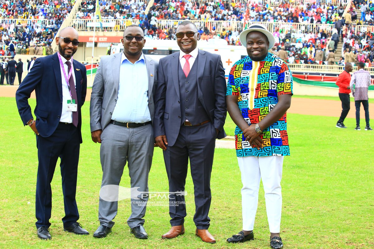 Met the really music doctors Dr. Chokers (far left) and Dr. Otoyo (2nd from right) at the #JamhuriDay2022 with our Meru vocalist Mwenda Gichuru (in kitenge). It was a great experience. <a href="/kathuriMurungi1/">Sen. Kathuri Murungi, MGH,MP</a> must be happy