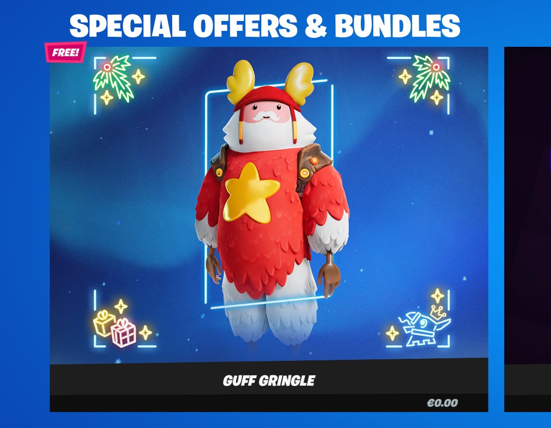 ShiinaBR's tweet photo. Giff Gringle is now available for FREE in the Item Shop!! 🎄

If you want to, you can still use SAC "Shiina" for this purchase - It helps even if the cosmetic you're getting doesn't cost anything ❤️ https://t.co/SArwG0IvVp