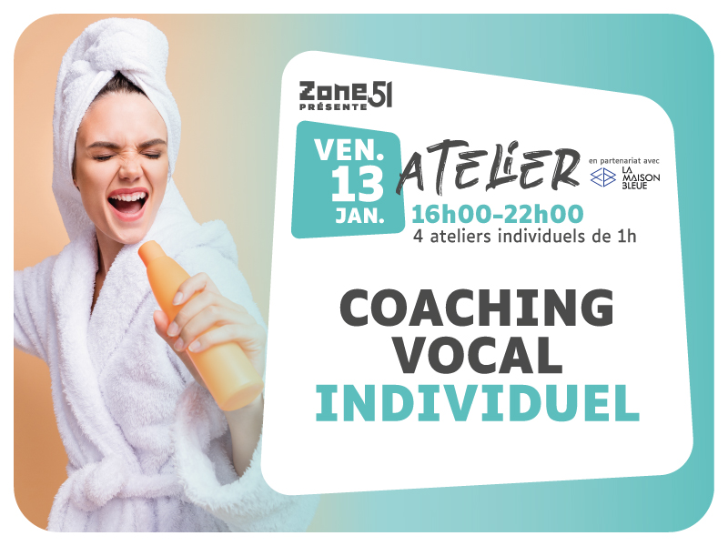 ATELIER : Coaching vocal individuel.
Améliorer sa technique vocale sous les conseils d’Arnaud Ménard.

Plus d'info : zone51.net/agenda/

#zone51 #selestat #formation