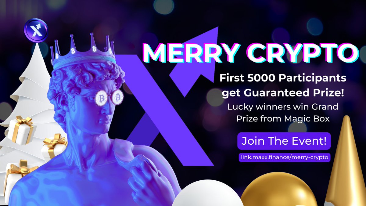 ⭐️ Merry Crypto's coming 🎄🎅 First 5000 participants get 50,000 in $MAXX tokens + EXPs from <a href="/taskonxyz/">TaskOn | Ultimate Web3 Community Growth Platform</a> ⭐️+ chance to WIN the Magic Box prize. Here's what you do👇

1. Like &amp; retweet this post
2. Tag 5 friends in comments
3. Submit this Web3 form 👇 
link.maxx.finance/merry-crypto