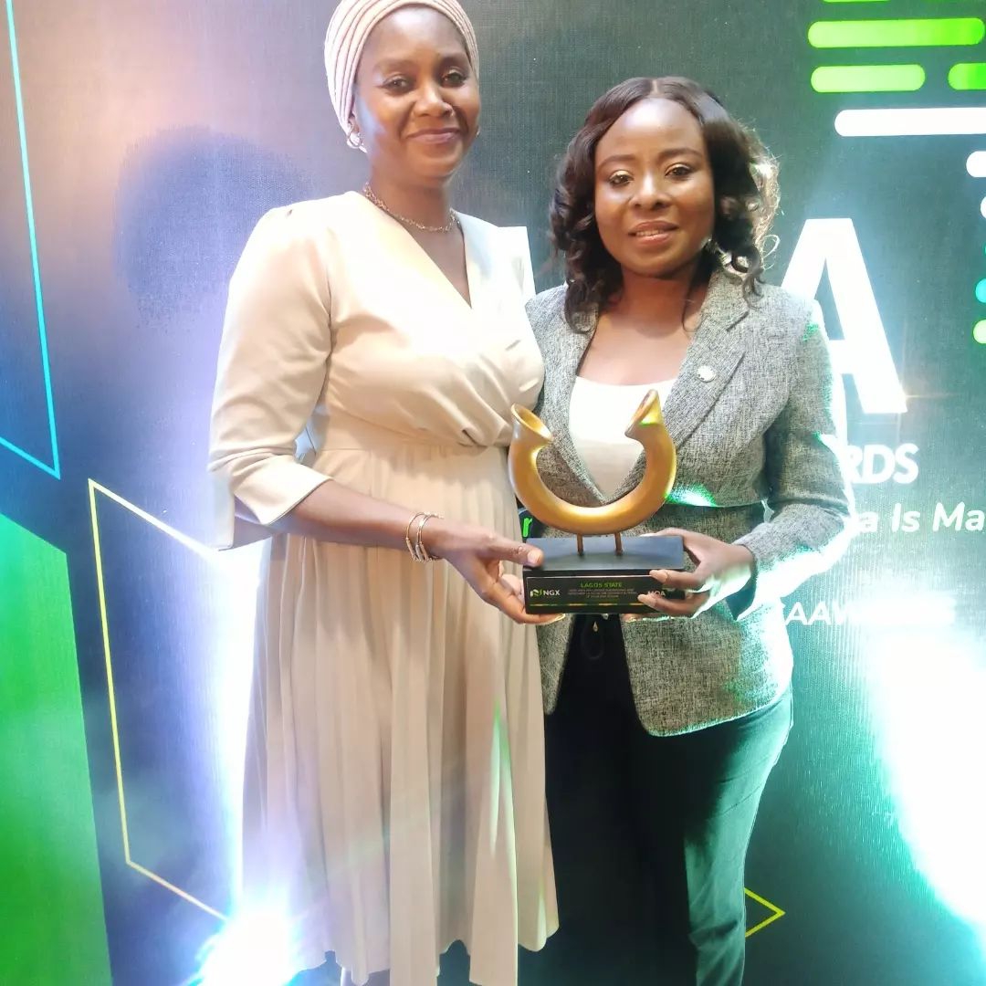 LagosDMO's tweet photo. Lagos State Government has once again been recognized as a leading player in the Capital Market with the latest award of the "largest Sub-national debt instrument listed on the Exchange in terms of value and volume" at the Made of Africa Awards organized by NGX Exchange. https://t.co/nxsn6Ntcqm