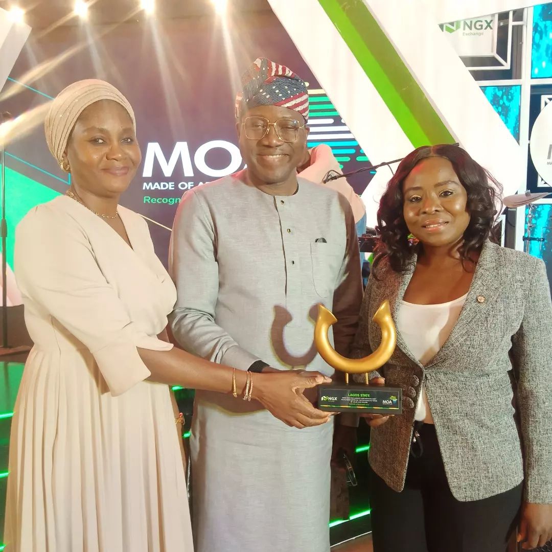 LagosDMO's tweet photo. Lagos State Government has once again been recognized as a leading player in the Capital Market with the latest award of the "largest Sub-national debt instrument listed on the Exchange in terms of value and volume" at the Made of Africa Awards organized by NGX Exchange. https://t.co/nxsn6Ntcqm