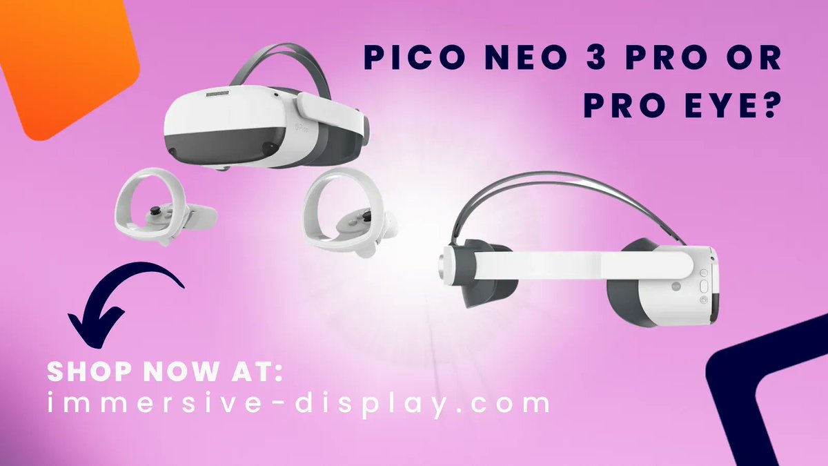Immersive_D's tweet photo. 😎 #PicoNeo3Pro or Pro Eye? We still have them in stock for you to ship today! 

The difference between the two is that the #ProEye offers integrated #eyetracking for enhanced data collection!

Shop now Pico Neo 3 Pro👉https://t.co/U7tAhxcpoL
Or Pro Eye👉https://t.co/mho6dHlieh https://t.co/6JAk2IgTvf