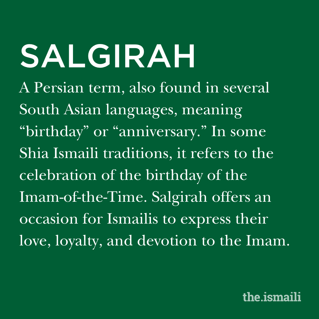 #WordoftheWeek: Salgirah

What’s your favourite thing about Salgirah? Comment below!

#Ismaili #WOTW #Learning #Salgirah #Persian #Birthday #WIB #whatismailisbelieve #SalgirahMubarak