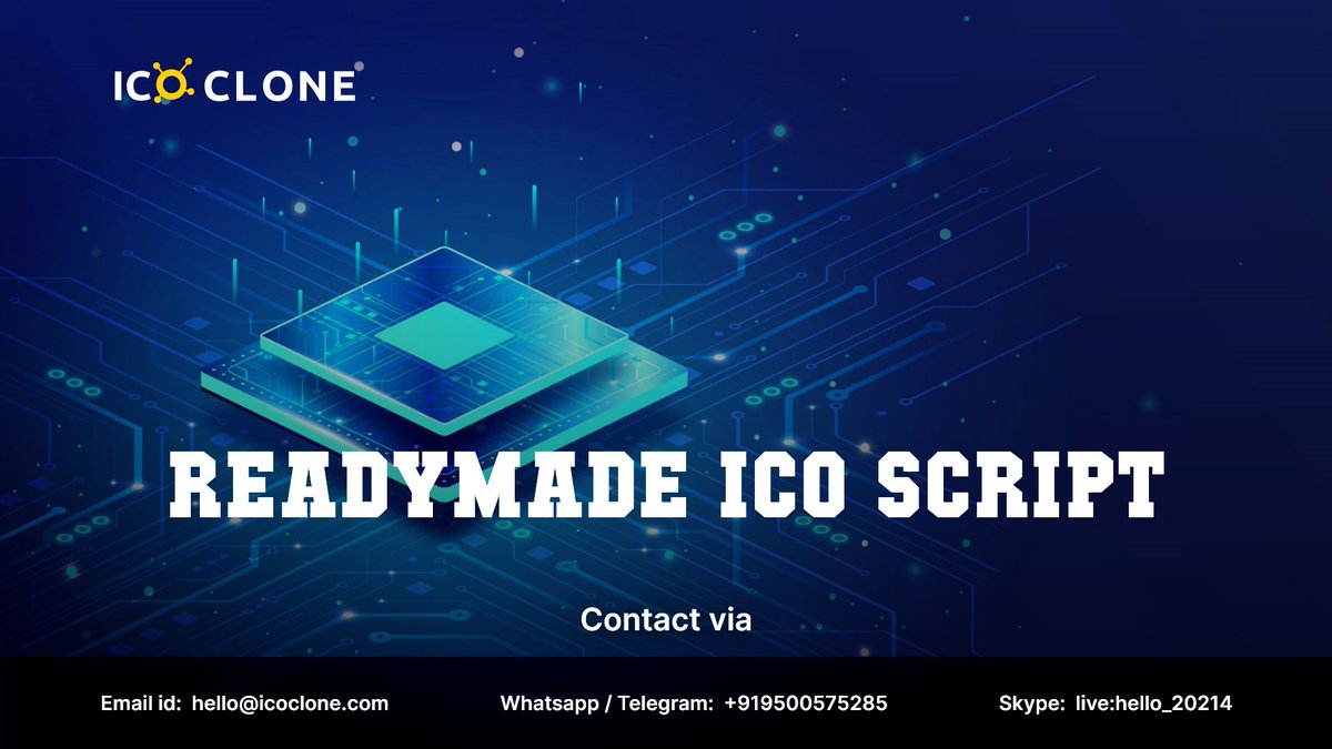 Icoclone1's tweet image. Are you a startup, planning to launch an #ICO? Then get the feature-rich #ICOscript from a reputed ICO script provider. ICO script is a multi-tested, pre-designed, bug-free software that helps to launch your #ICOwebsite in a few days
Get ICOSCRIPT here &gt;&gt;icoclone.com