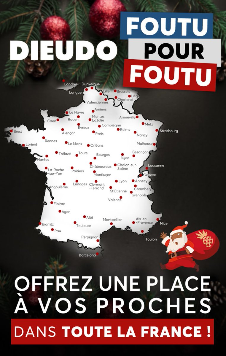 DieudoTournee's tweet photo. 🎄Pour Noël, offrez de la bonne humeur à vos proches !  
https://t.co/iyyoyQ2Nui https://t.co/k7DpBSJ1rn