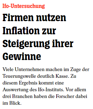 Nein wirklich lieber <a href="/derspiegel/">DER SPIEGEL</a>, da war erstmal eine #Studie nötig vom #IfoInstitut. Wer hätte gedacht, dass der redliche Kaufmann Mitnahmeeffekte der vorgeschobenen #Inflation für seinen #Shareholdervalue nutzen könnte! #Fail