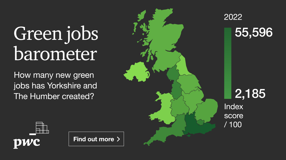 #Yorkshire and the Humber has also doubled the amount of green jobs on offer this year
